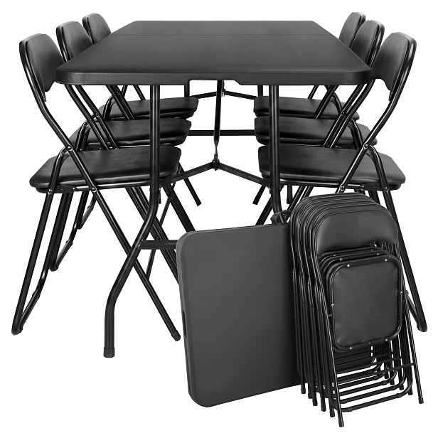 TZB Sada cateringového nábytku FETA BLACK pro 6 osob černá
