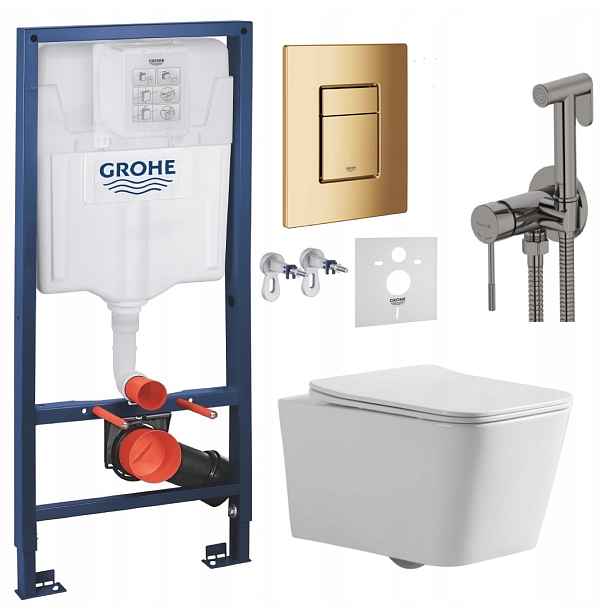 Wc Set Stelaz Grohe Wc Mísa Tornado Tlačítko baterie grafit
