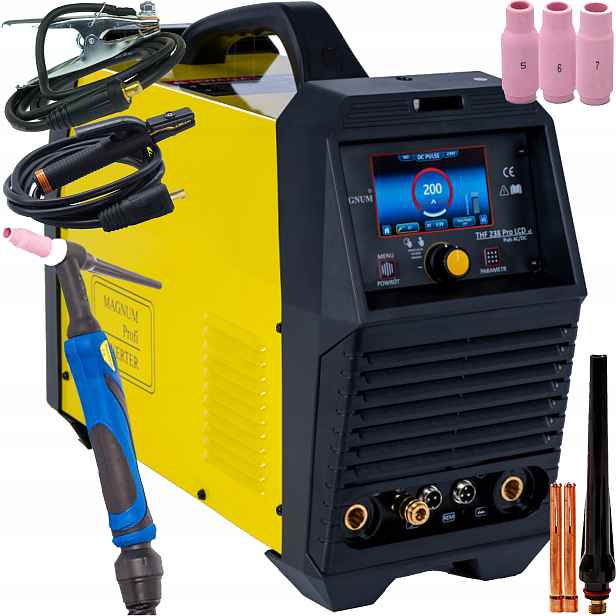 Tig svářečka hliníku Acdc Magnum 238 Pro LCD V2 200A 2T 4T Spot Puls