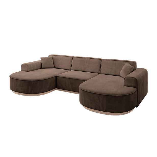ALTDECOR SEDACÍ SOUPRAVA ve tvaru U MARI-U1-v1 303x171x83 Hnědá Velur