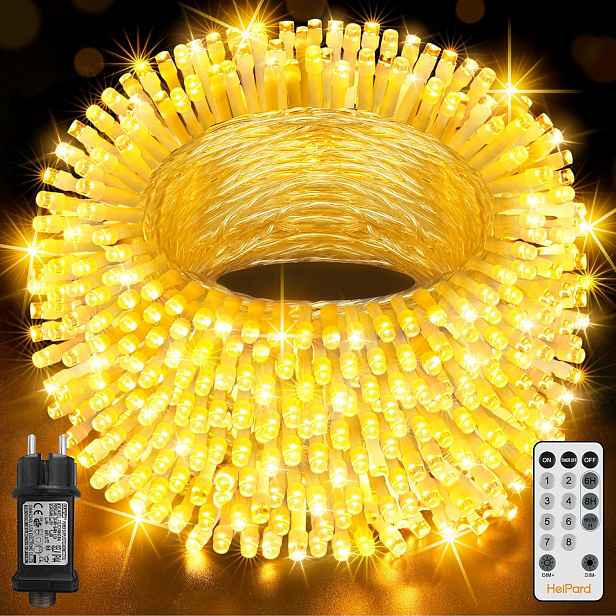 HeiPard Světelný řetěz pro venkovní použití, 40 m, 400 Led, teplá bílá barva