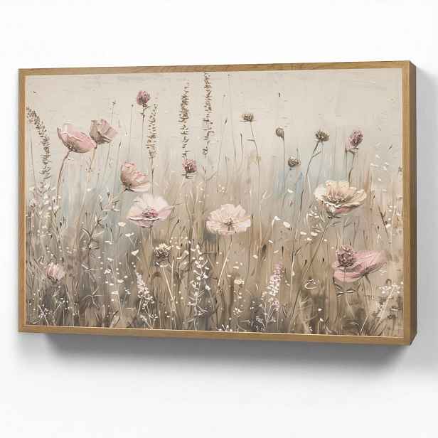 OnlyWow NÁSTĚNNÁ LAMPA S AKUMULÁTOREM Květiny - růžová - moderní - béžová 100x70 cm