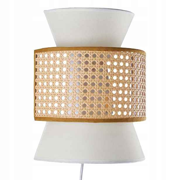 Polux nástěnné svítidlo ratanové boho béžovo-bílé 1xE27 20W Grenada