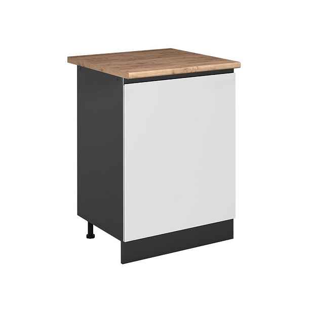 Vicco SPODNÍ SKŘÍŇKA KUCHYŇSKÉ LINKY R-Line, Bílá/Antracit, 60 cm s 1 dveřmi pracovná doska Dub Goldkraft