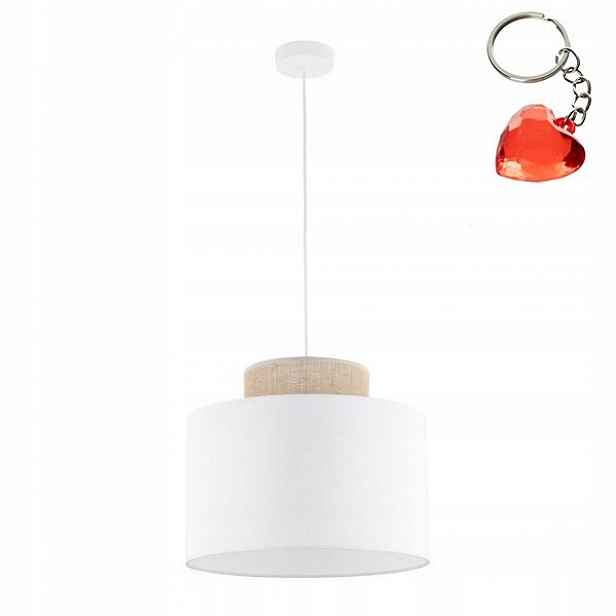 Závěsná lampa Duo Bílá Juta 1xE27 Nastavitelná výška 170 cm Tk Lighting