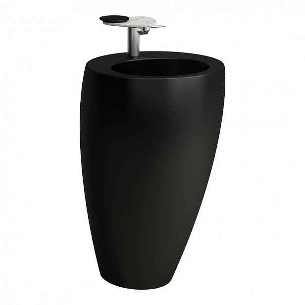 Laufen Il Bagno Alessi - Volně stojící umyvadlo 52x85x53 cm, otvor pro baterii, matná černá H8119717161041