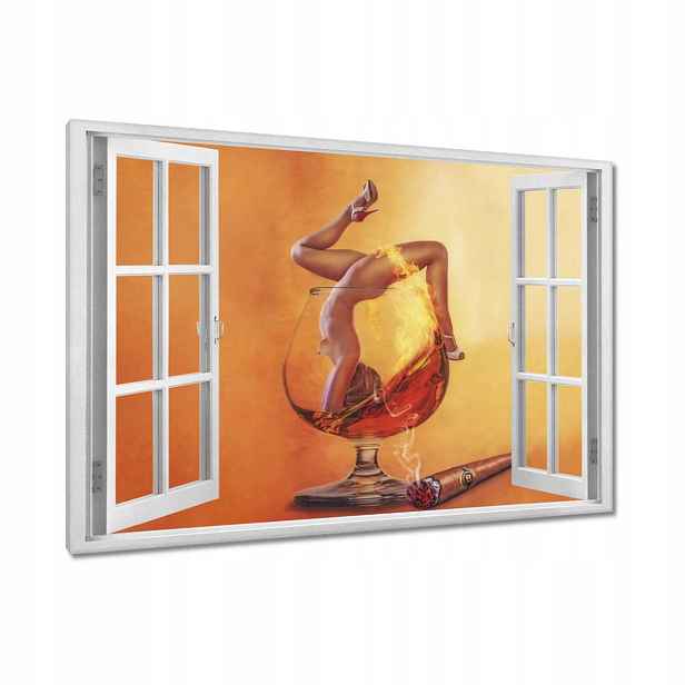 Obrazy 90x60 Holka ve sklenici