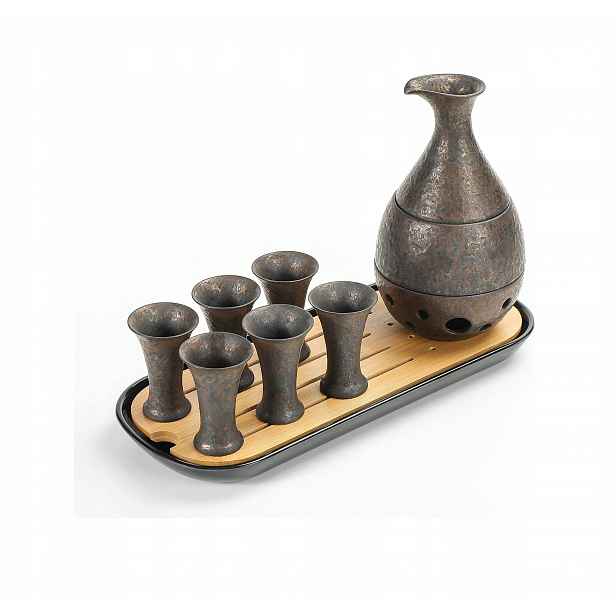 Sake Šálky Ohřívač sada tácek 6 čar 25 ml japonský nápoj keramika