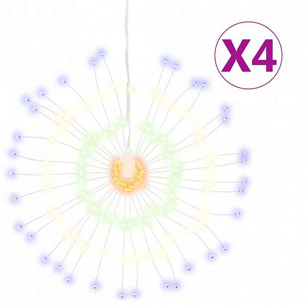 vidaXL Vánoční hvězdicová světla 4 ks 140 vícebarevných LED diod 17 cm