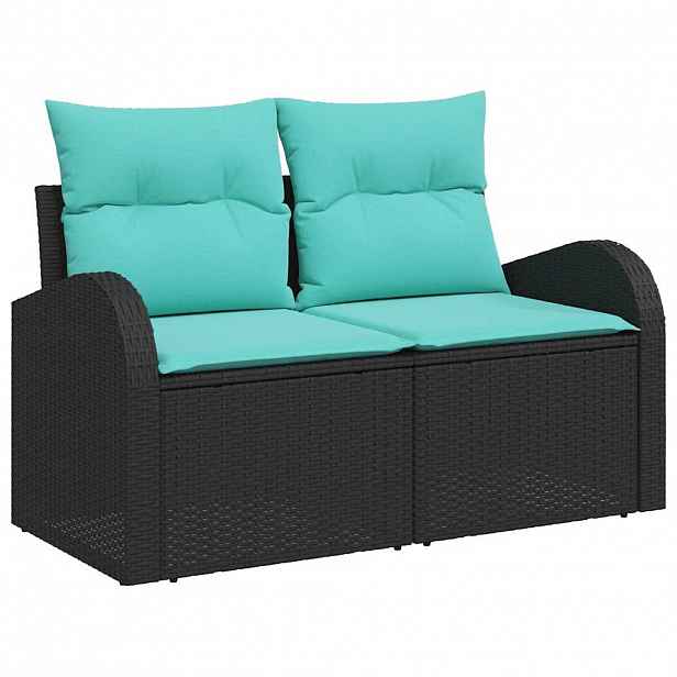 vidaXL Zahradní sofa Černá 124 x 62 x 85cm polyratan