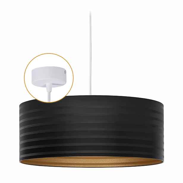 Závěsné Stropní Svítidlo Lustr Abažur Klosz 1 x E27 Led Černá do obývacího pokoje