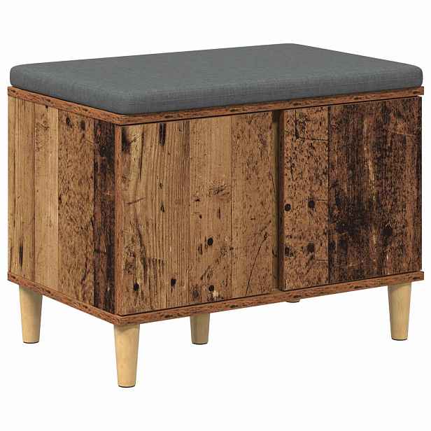 vidaXL Chodbičková lavice s polštářem Staré dřevo 60 x 38 x 46 cm