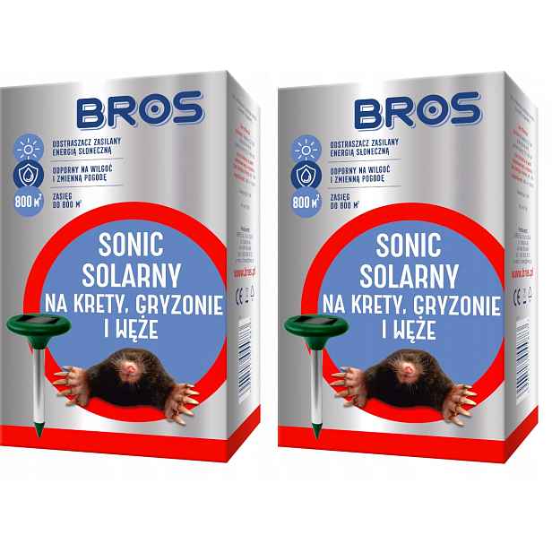 Bros Sonic Solární odpuzovač krtků a krtků 2 ks
