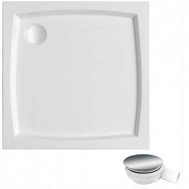 Čtvercová sprchová vanička pod obložení Patio 90x90 sifon
