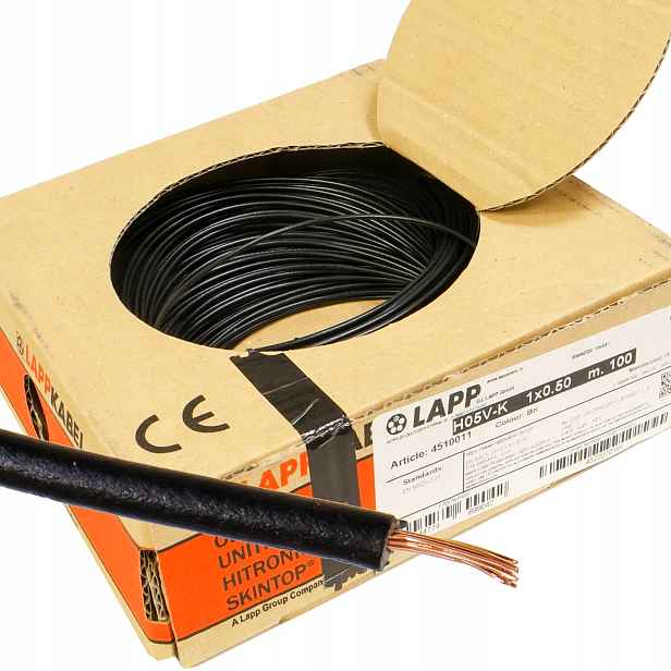 Kabel Lgy 0,5 mm černý Lapp kabel 100 m