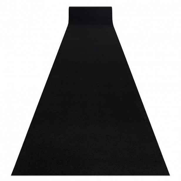 rugsX POGUMOVANÝ běhoun RUMBA jedna barva černý 60 cm 60/120 cm
