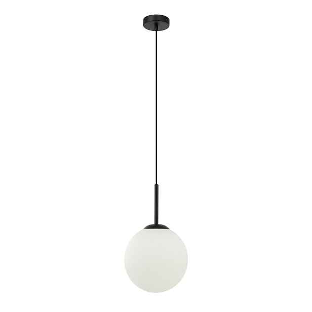 Italux Deore Závěsná lampa Černá Skleněná Bílá Koule 20 cm