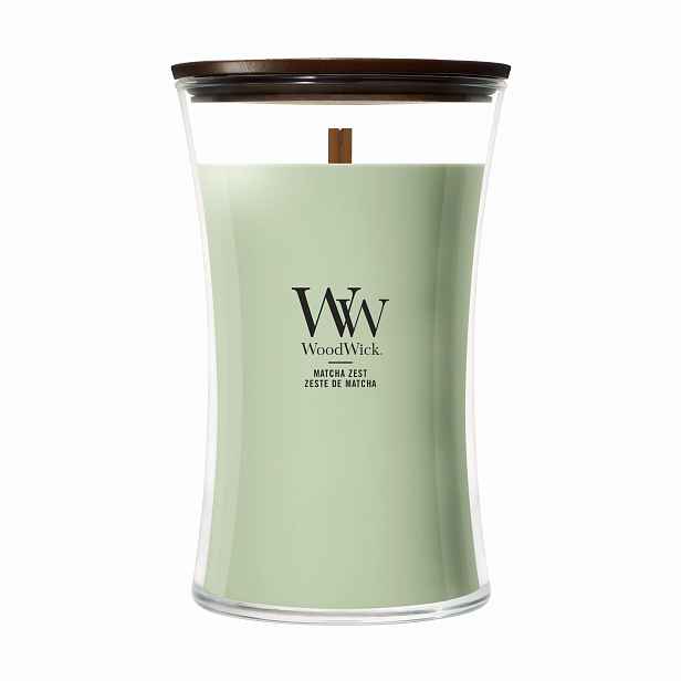 Velká vonná svíčka WoodWick Matcha Sada
