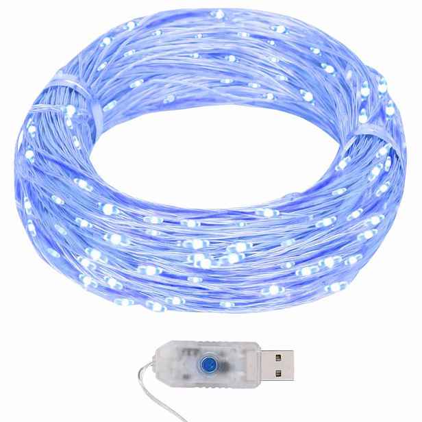 vidaXL Světelný řetěz s mikro LED 40 m 400 LED modrý 8 funkcí