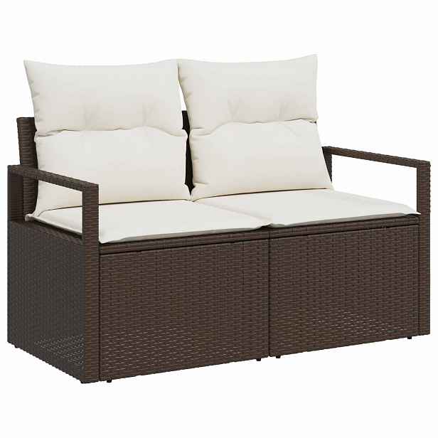 vidaXL Zahradní sofa s polštářem 120 x 62 x 69 cm polyratan