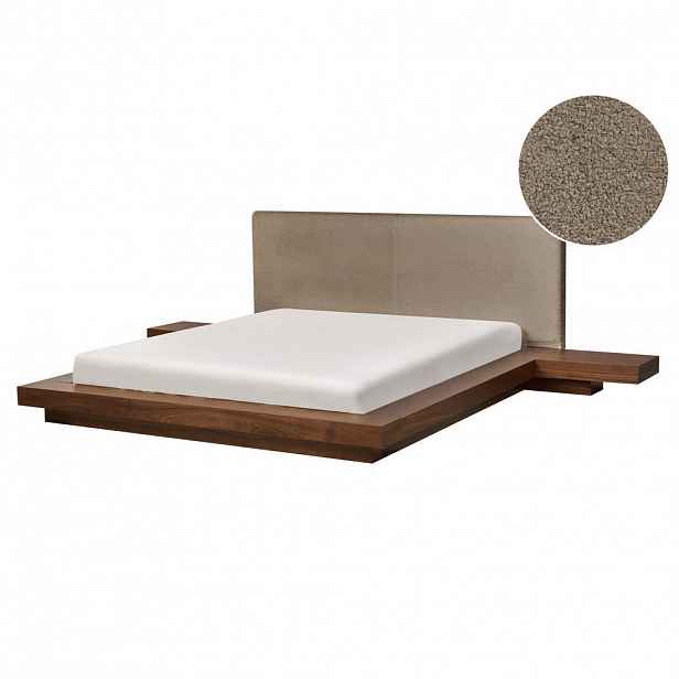 Beliani POSTEL s roštem 160/200 cm MDF deska Taupe Zen