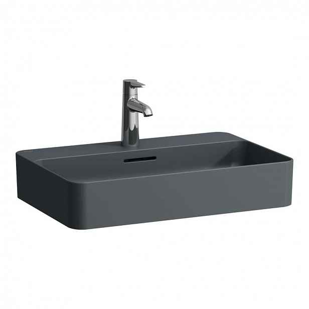 Laufen VAL - Umyvadlo, 60x40 cm, s přepadem, otvor pro baterii, grafit H8122857581041
