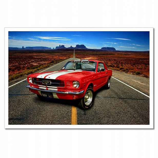 Plakáty v rámu 60x40 Červený Ford Mustang Usa