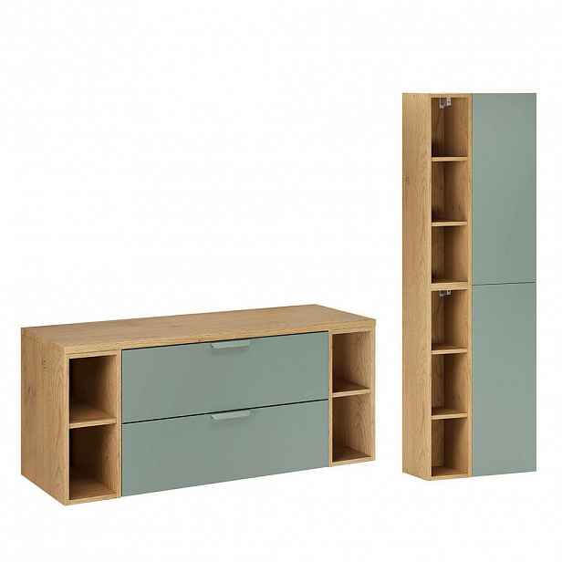 Petits-meubles KOUPELNOVÝ NÁBYTEK 120.6cm Oria 2er-Set Zelená