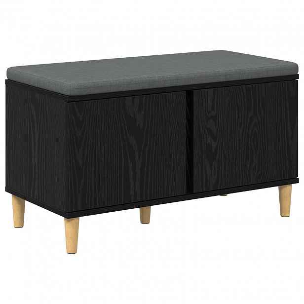 vidaXL Chodbičková lavice s polštářem Černý Dub 80 x 38 x 46 cm