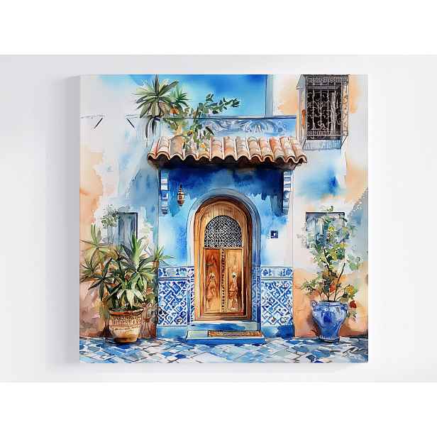 Obraz Na Plátně Plátno Arabská Architektura Dveře Vstup Azulejos 50x50