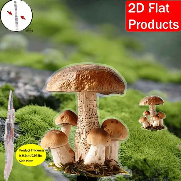 TEMU 2D plochý - 【2D plochý】 2D plochý - [2D plochý] 2D plochý, 1 ks, Malý houbový zahradní dekorativní kolík - Bohémský styl design venkovní cedule,
