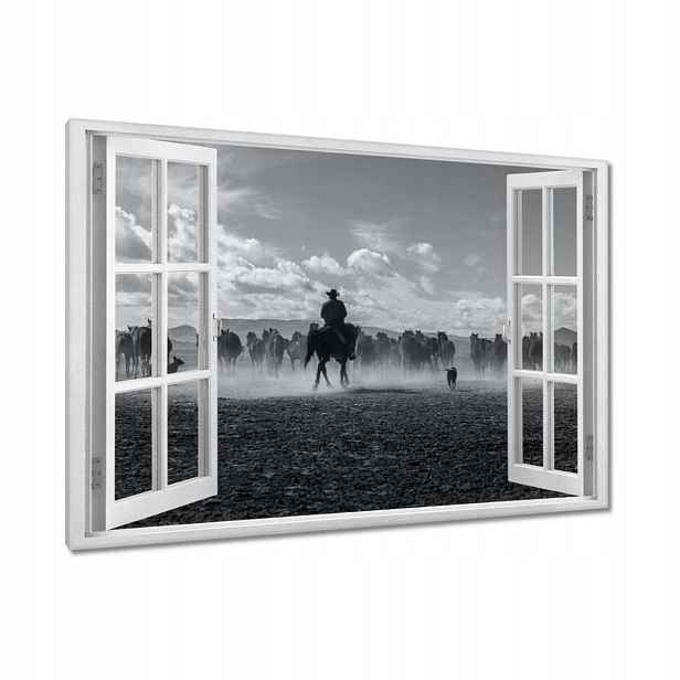 Obrazy 90x60 CowBoy na koni