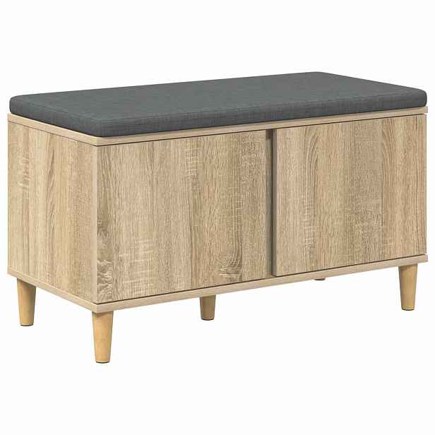vidaXL Chodbičková lavice s polštářem Sonoma dub 80 x 38 x 46 cm