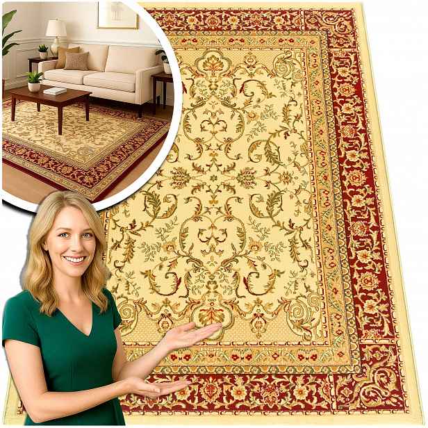 Béžový Běhoun do předsíně Turecké koberce Do Obývacího Pokoje Belvedere 90x320