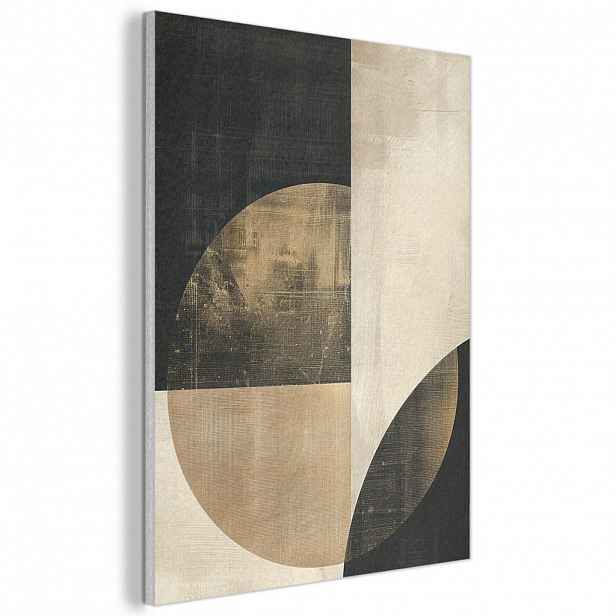 MuchoWow AKUSTICKÝ obraz Abstraktní - Geometrické tvary - Černá - Zlatá 70x100 cm