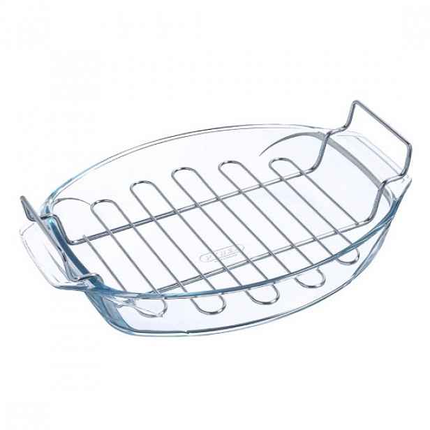 Oválný pekáč s roštem, žáruvzdorné sklo, 4 l - PYREX