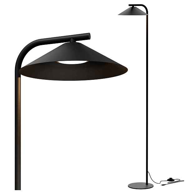 Stojací Led podlahová lampa 1X GX53 Lampička na čtení Vypínač Černá