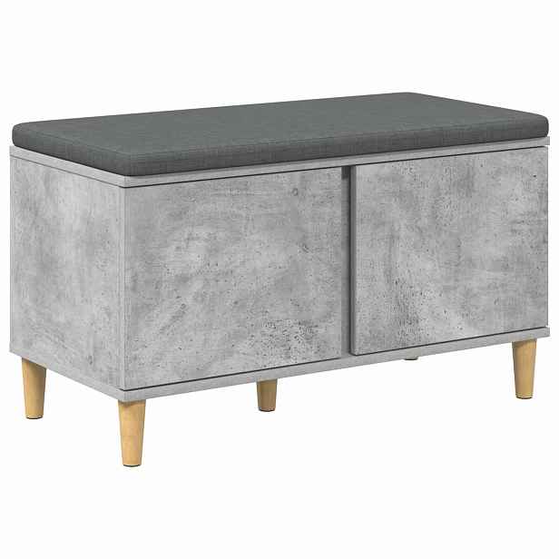 vidaXL Chodbičková lavice s polštářem Betonově Šedá 80 x 38 x 46 cm