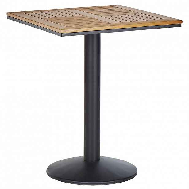 Beliani ZAHRADNÍ STŮL Umělé dřevo světle hnědý 60/60 cm Palmi