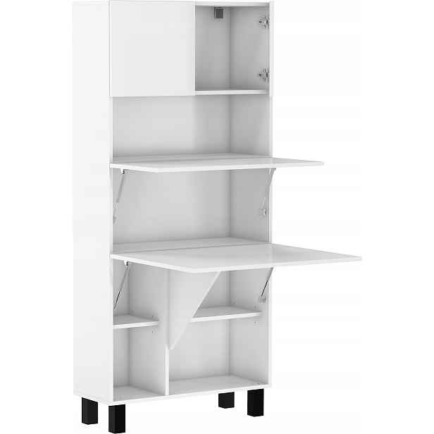 Skříňka barový psací stůl obdélníková rozkládací Homlando 80 x 32 x 175 cm bílá