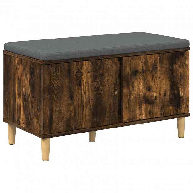 vidaXL Chodbičková lavice s polštářem Uzený Dub 80 x 38 x 46 cm