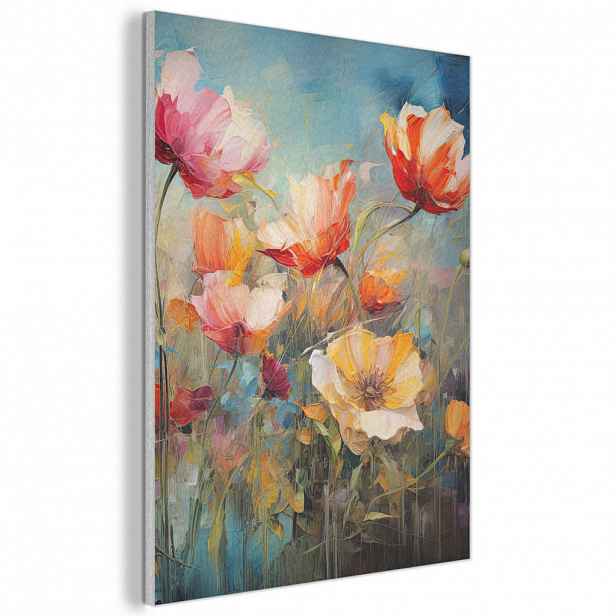 MuchoWow AKUSTICKÝ obraz Květiny - Akvarel - Umění - Botanické - Příroda 70x100 cm