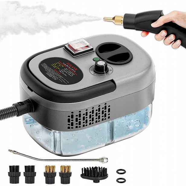 Parní čistič 2500W 3bar na čalounění a kuchyně sada příslušenství