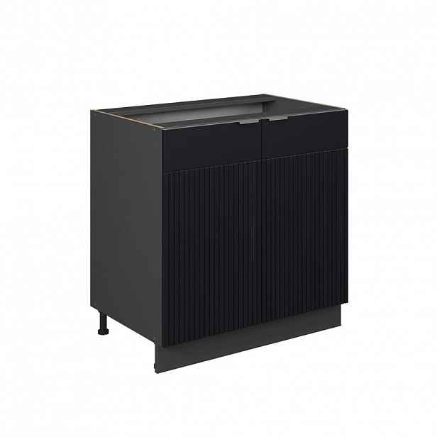 Vicco SPODNÍ SKŘÍŇKA KUCHYŇSKÉ LINKY Fame-Line, Černý pruhovaný/Antracit, 80 cm bez pracovní desky