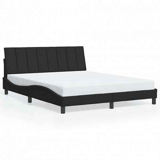 vidaXL Rám postele bez matrace Hanko černý 160 x 200 cm samet