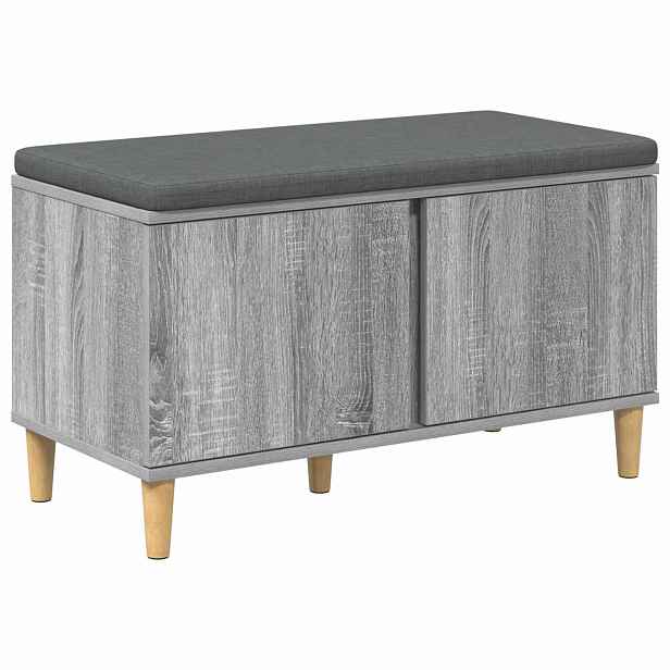 vidaXL Chodbičková lavice s polštářem Šedá Sonoma 80 x 38 x 46 cm