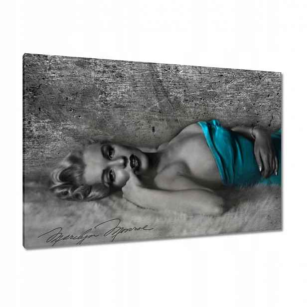 Obrazy 120x80 Marilyn Monroe v tyrkysové barvě