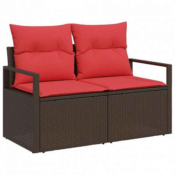 vidaXL Zahradní sofa s polštářem 120 x 62 x 69 cm polyratan