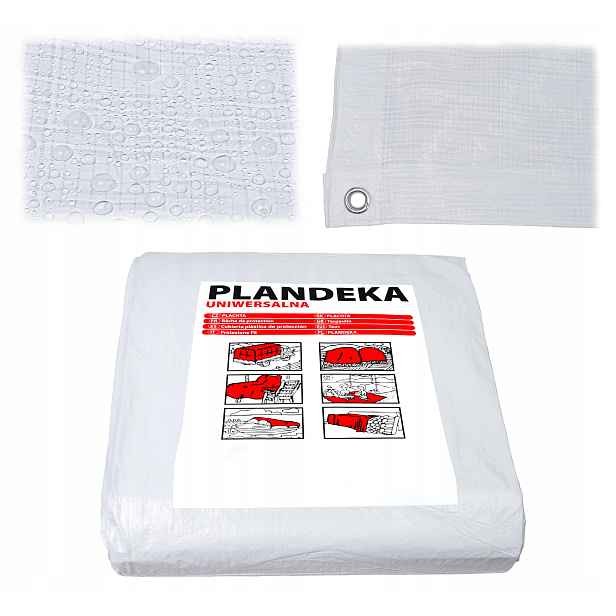 Plachta 8x12 m Bílá Silná Voděodolná Ochranná Plachta Zahradní