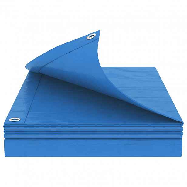 vidaXL Plachta s oky Modrá 3 x 5 m 90 gsm PE